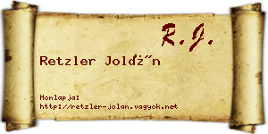 Retzler Jolán névjegykártya